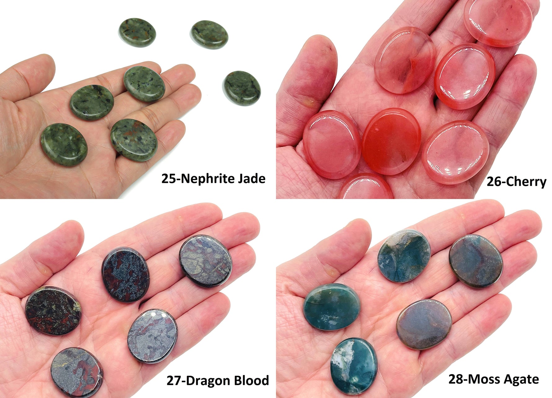 Colorful flat gemstone slab from GemstoneGO featuring mixed healing crystals, measuring 30x25x7 cm.