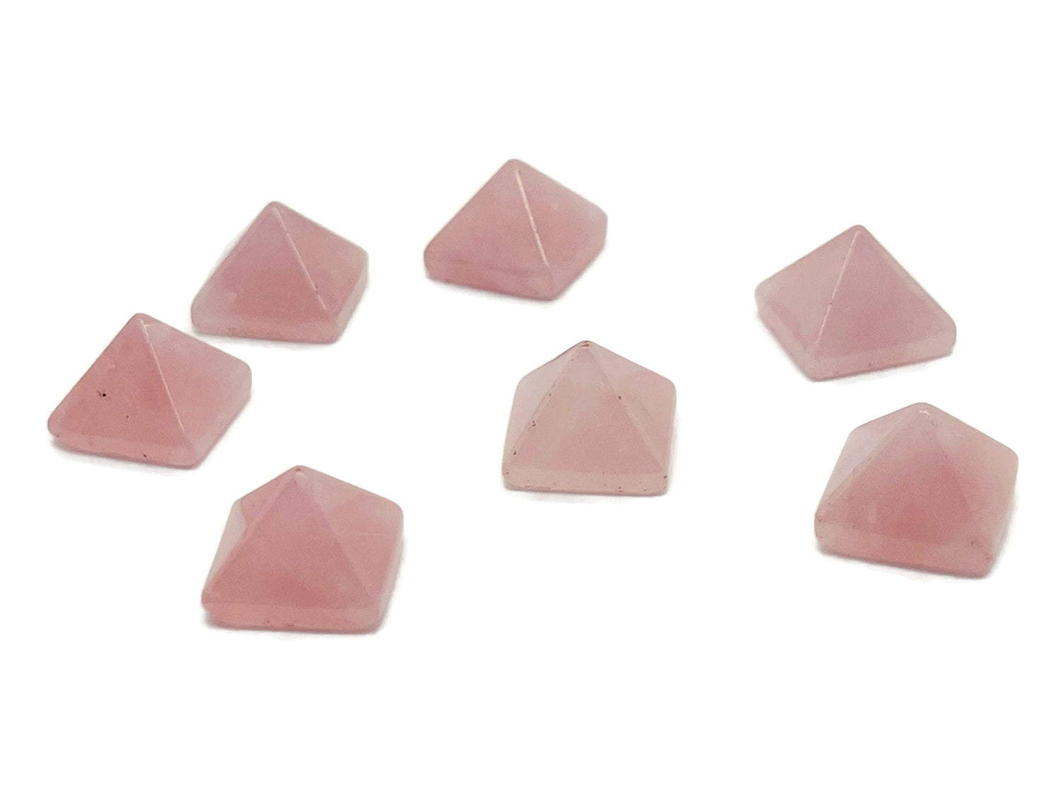 Rose Quartz Pyramid Carving Gemstone - 14mm - PY1001