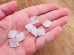 14mm clear quartz pyramid gemstone carving from GemstoneGO, showcasing a polished, translucent crystal pyramid.