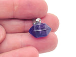 Amethyst point crystal pendant from GemstoneGO, showcasing a purple gemstone with a metal bail for jewelry making.