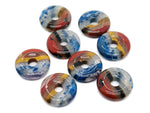 7 Chakra Crystal Donut Pi Stone 20mm from GemstoneGO, featuring vibrant chakra colors and polished gemstone details.