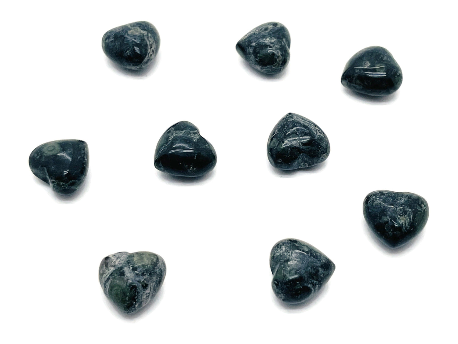 Kambaba Jasper Heart Gemstone - Puffy Heart Shaped - 15x15x9mm - HE1045