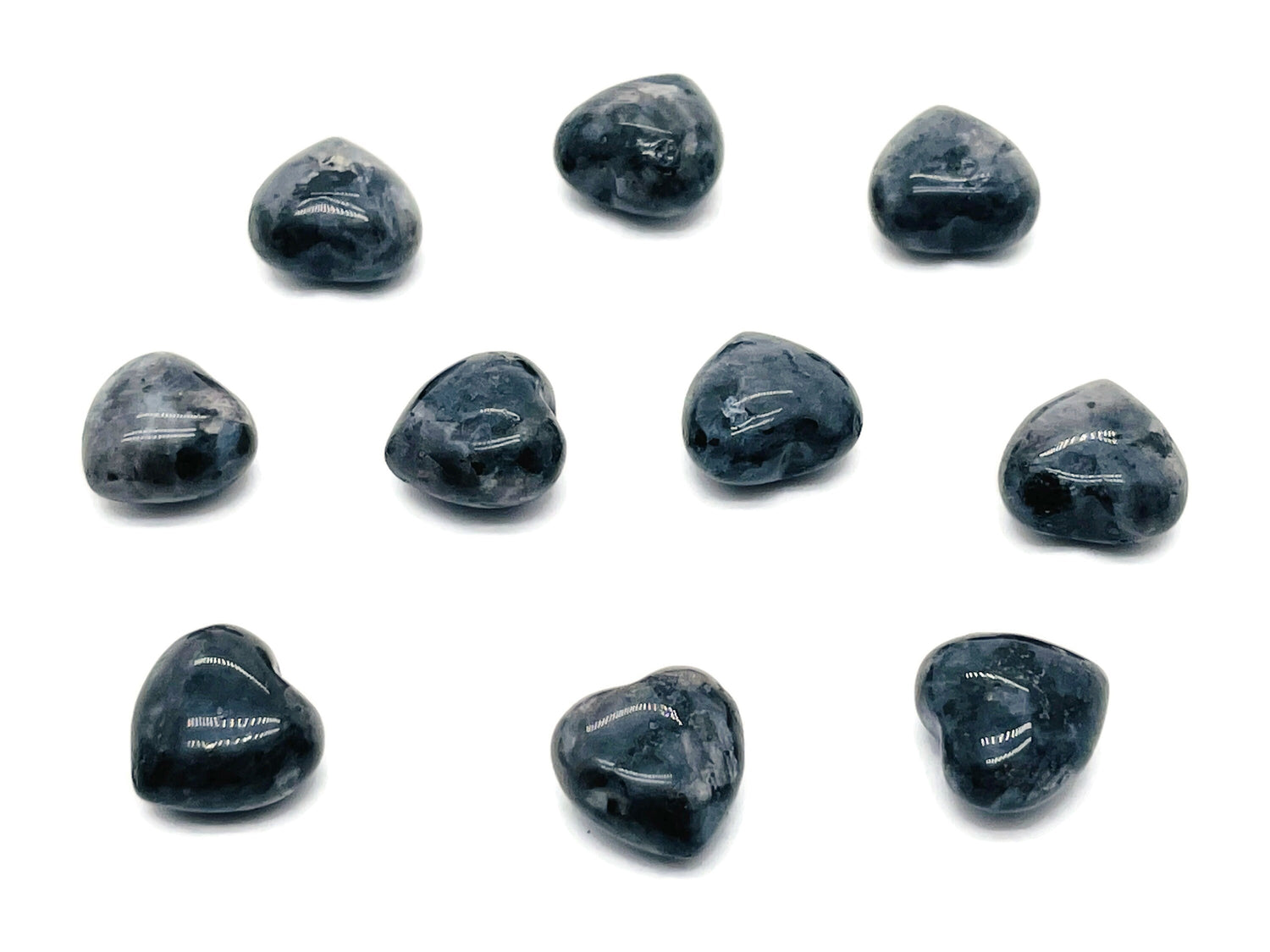 Larvikite Heart Gemstone - Puffy Heart Shaped - 15x15x9mm - HE1046