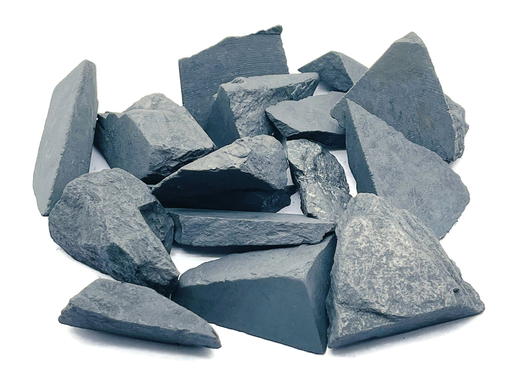 Raw Shungite gemstone from GemstoneGO showing a dark, unpolished mineral with natural rough surface and irregular shape.