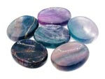 Fluorite worry stone from GemstoneGO, smooth 4.5x3.5cm soothing crystal for stress relief and meditation.