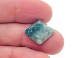 14mm Moss Agate pyramid gemstone carving from GemstoneGO, showcasing natural green and brown hues with intricate patterns.