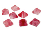 14mm Cherry Quartz pyramid gemstone carving from GemstoneGO, showcasing vibrant red color and polished pyramid shape.