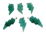 Aventurine lightning crystal pendant with a natural lightning stone, showcasing vibrant green and shimmering textures, by GemstoneGO.
