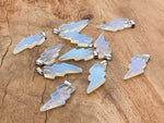 Opalite lightning crystal pendant from GemstoneGO featuring a luminous lightning stone design on a silver chain.