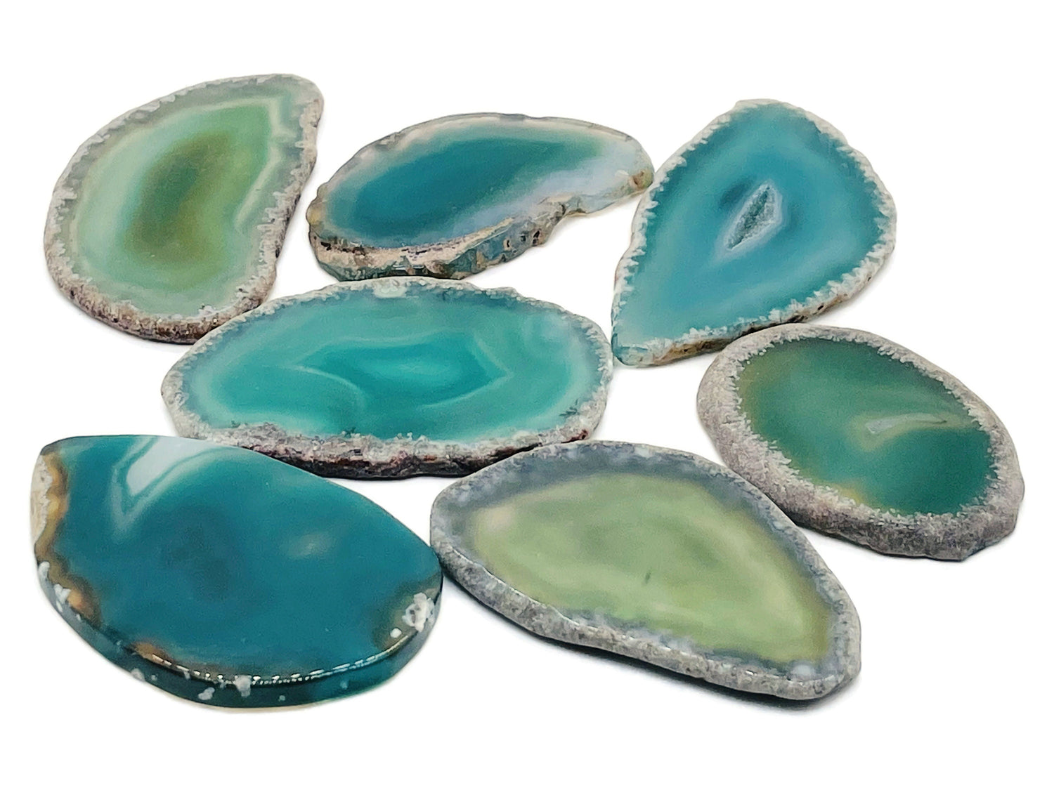 Green Agate Slice - Geode Raw Crystal - RA1172