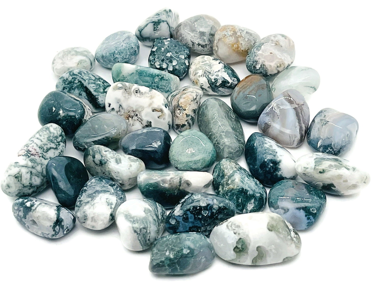 Moss Agate Tumbled Stone - TU1058