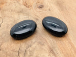 Obsidian palm gemstone spa stone, 60x40mm, smooth black volcanic stone for relaxation and massage, from GemstoneGO.
