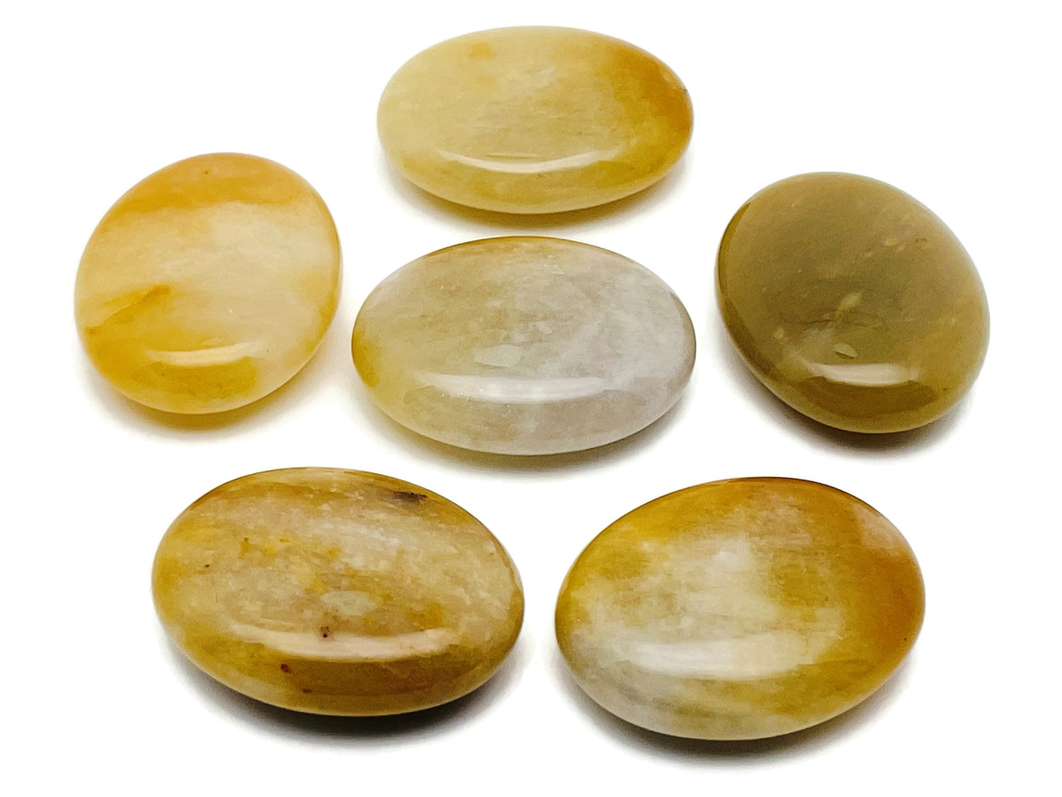 Yellow Aventurine Palm Gemstone - Spa Stone - 45x35mm - PA1041