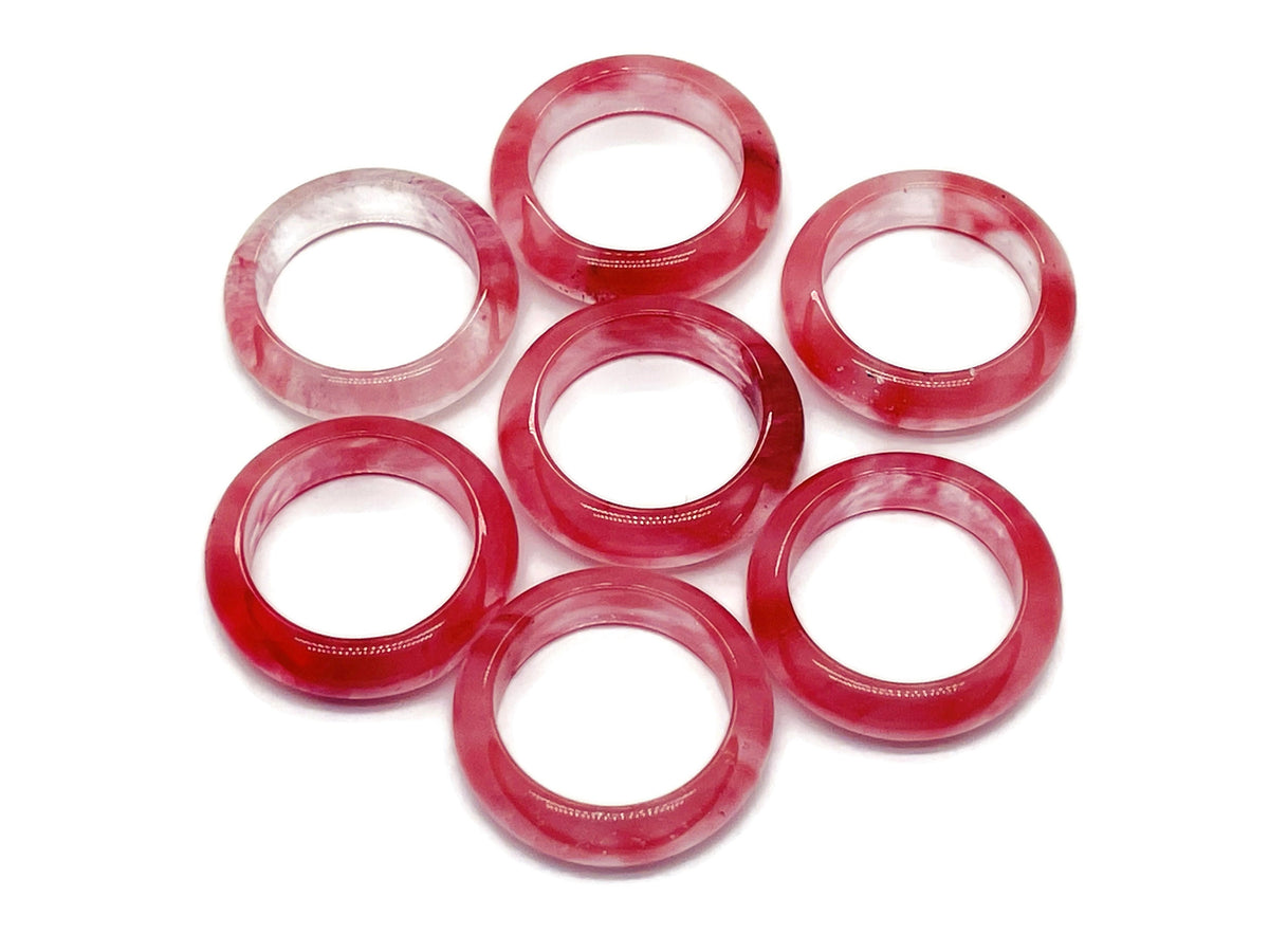 Cherry Quartz crystal ring by GemstoneGO featuring a vibrant red gemstone set in a silver band.
