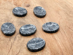 Larvikite worry stone from GemstoneGO, 4.5x3.5cm, smooth polished crystal for stress relief and meditation.