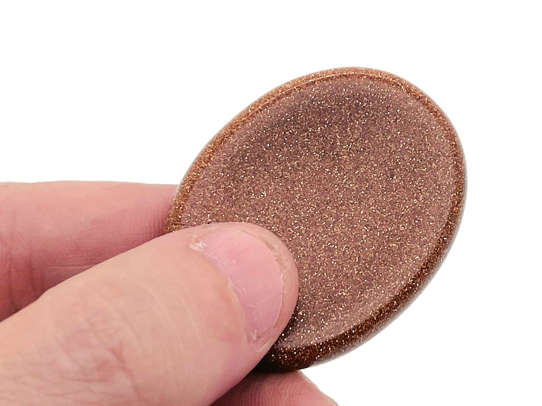 Goldstone worry stone from GemstoneGO, 4.5x3.5cm, smooth soothing crystal for stress relief and calming touch.
