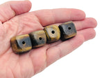 Tiger Eye crystal incense holder with carved design, handmade gemstone stone stick holder for burning incense sticks.