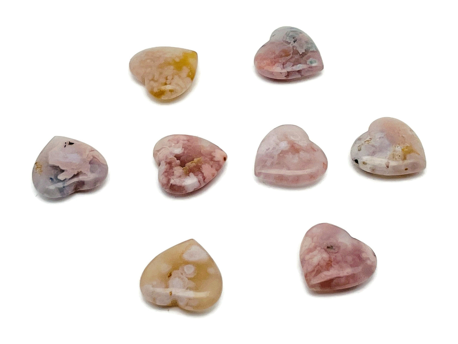 Pierre précieuse plate en agate en forme de cœur - Pierres de guérison - Cœur sculpté - Pierres naturelles - 20 x 20 x 6 cm - HE1088