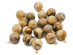 Picture Jasper ball beads with crystal pendant, showcasing natural stone jewelry from GemstoneGO.