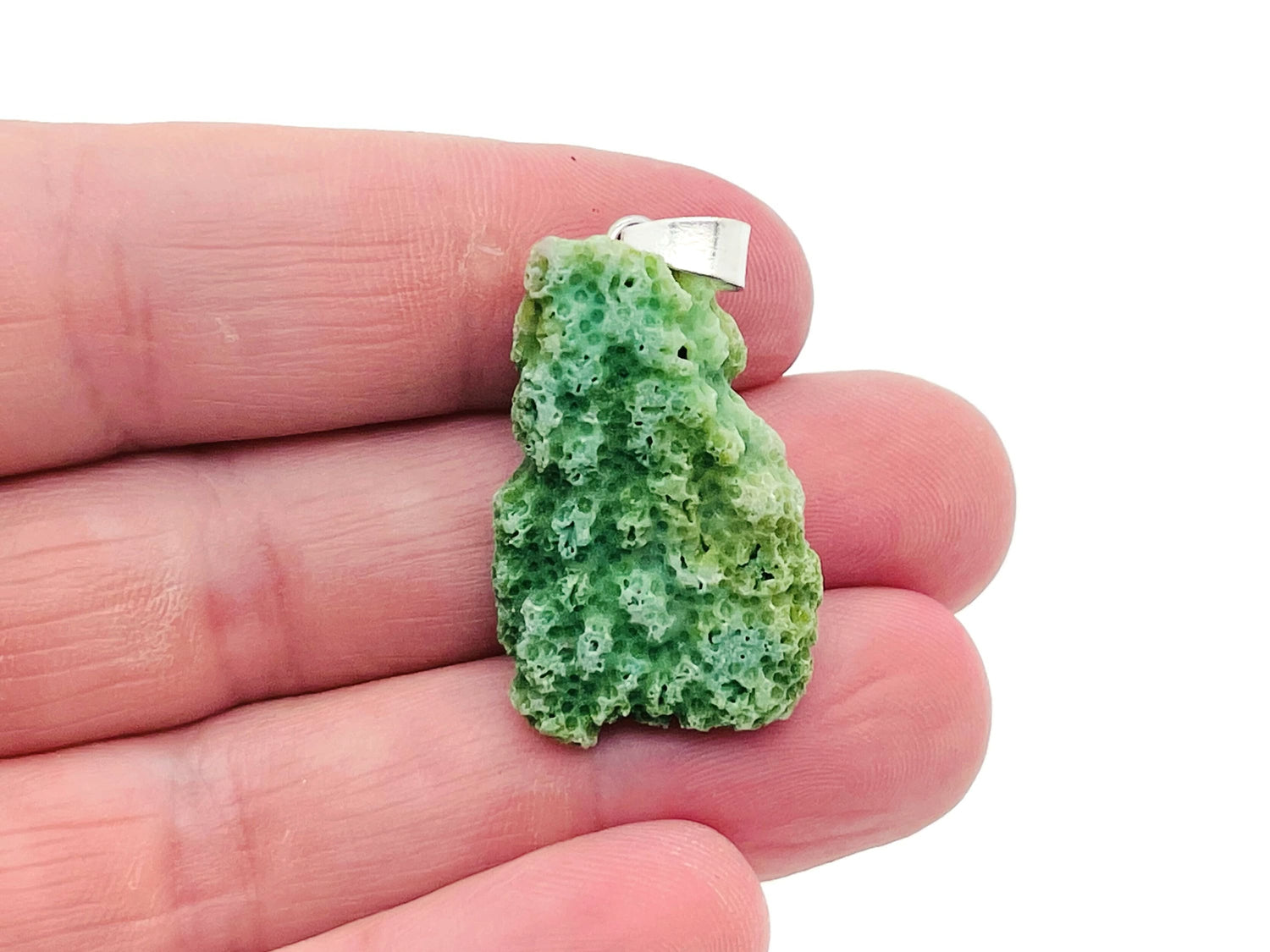 Green Coral Pendant - Coral Charms - Loose Stone - Reiki Crystal - NC1180