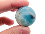 Caribbean Calcite gemstone sphere, 30mm crystal ball with vibrant orange and yellow hues, from GemstoneGO.