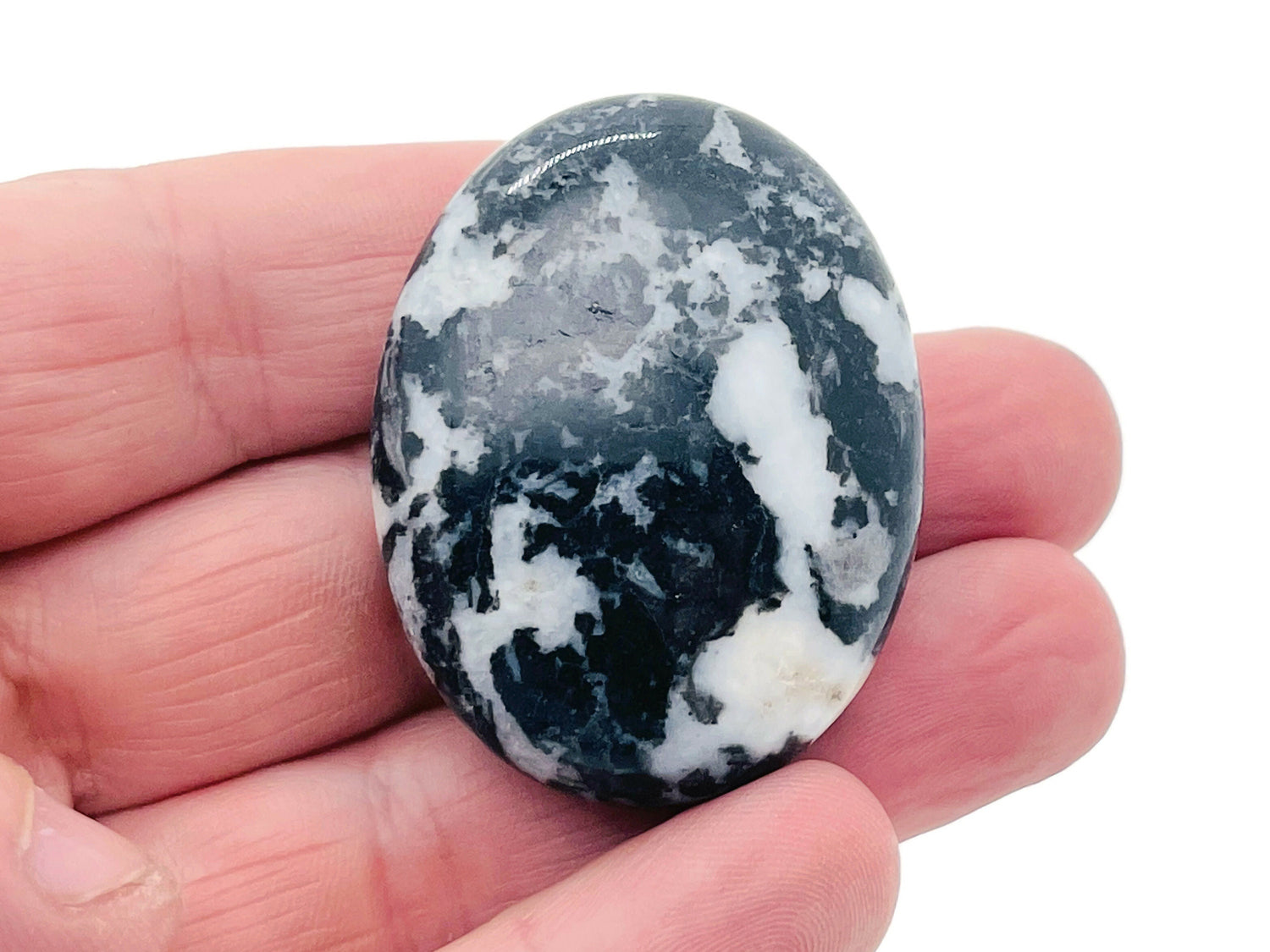 Pierre de calcite zébrée ovale ?€? Pierre précieuse naturelle ?€? Pierre anti-stress - 45 x 35 mm - PA1043