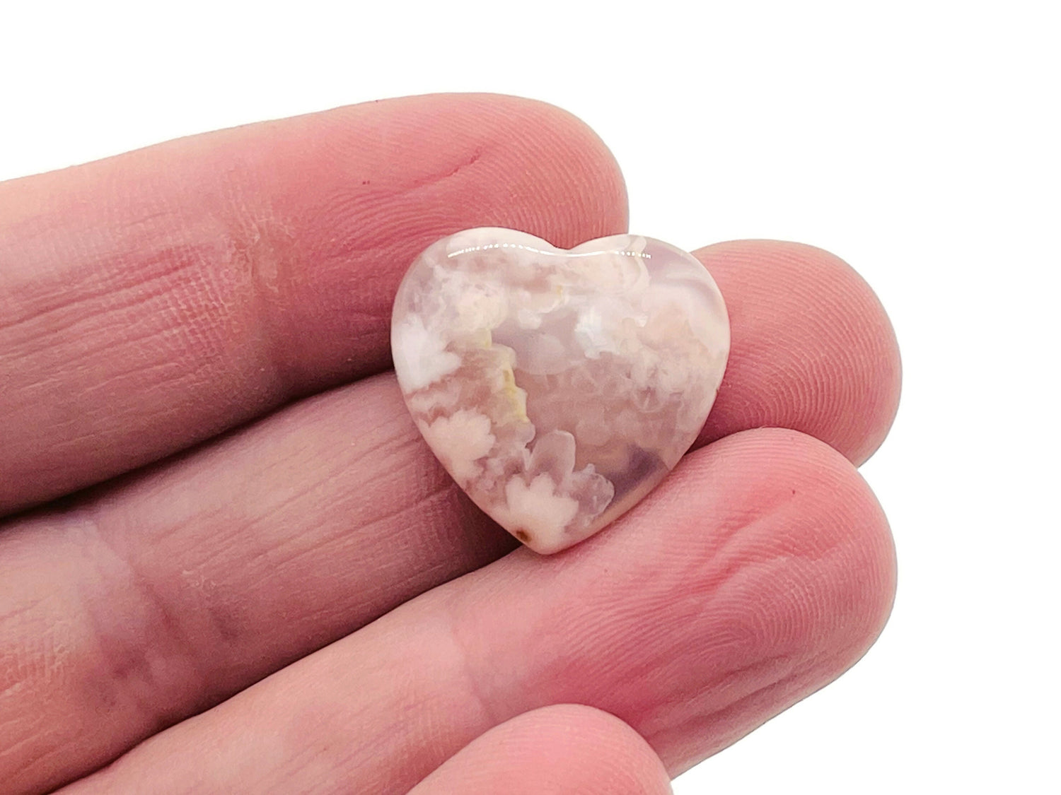 Pierre précieuse plate en agate en forme de cœur - Pierres de guérison - Cœur sculpté - Pierres naturelles - 20 x 20 x 6 cm - HE1088