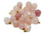 Rose quartz ball beads crystal pendant jewelry featuring smooth pink gemstone beads from GemstoneGO.