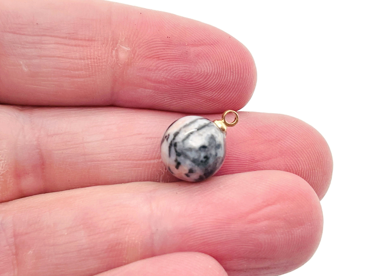 Perles de calcite zébrée rose - Boucles d'oreilles en perles de cristal - Pendentif en perles de cristal - Sculpture sur cristal - NC1175