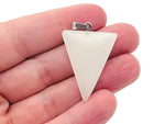 Luminous triangle crystal pendant with healing stone from GemstoneGO, featuring a glowing, faceted gemstone in a sleek pendant setting.