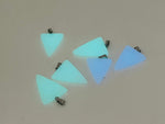 Luminous triangle crystal pendant with healing stone, featuring a glowing gemstone set in a silver-tone metal, by GemstoneGO.