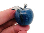 Sodalite Apple crystal carving by GemstoneGO, 30mm, featuring deep blue and white natural gemstone details.