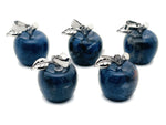 Mini Sodalite Apple crystal pendant from GemstoneGO, featuring a vibrant blue gemstone carved into an apple shape.