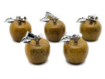 Yellow aventurine apple crystal pendant by GemstoneGO, small polished gemstone jewelry with a gold-tone bail.
