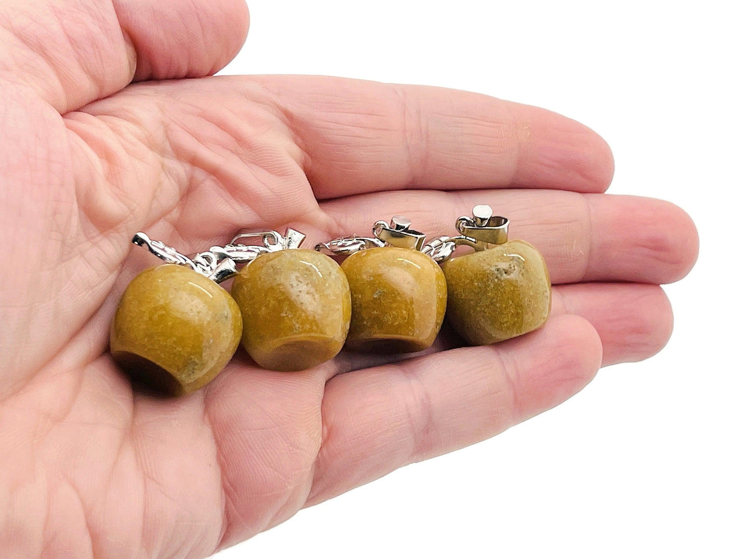 Pendentif pomme en cristal d'aventurine jaune - Pendentif en cristal aux vertus curatives - Mini pendentif en cristal - Cadeaux - NC1841