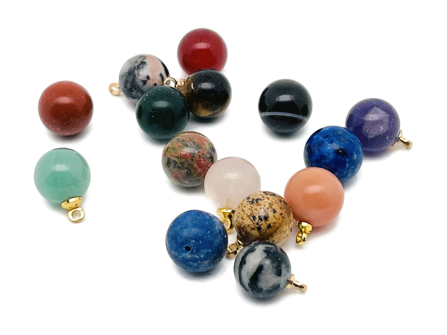 Round crystal pendant jewelry stone featuring colorful ball beads from GemstoneGO, showcasing a vibrant, polished crystal design.