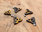 Tiger Eye Celtic Knot crystal pendant featuring Trinity Crystals from GemstoneGO, showcasing intricate Celtic design and polished gemstone.