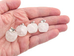 Clear Quartz Apple crystal pendant by GemstoneGO, featuring a mini clear quartz apple-shaped gemstone for jewelry or collection.
