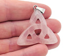 Celtic Knot Crystal Pendant with Trinity Crystals, gemstone jewelry featuring intricate design, suitable for Valentine's Day.