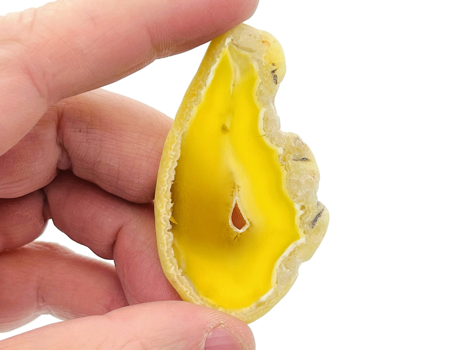 Yellow Agate Slice - Geode Raw Crystal - RA1177