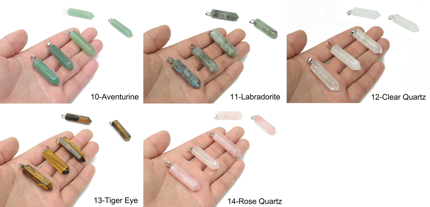 Crystal point pendant from GemstoneGO, a natural gemstone for jewelry making, featuring a clear, polished crystal point.