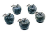 Labradorite Apple crystal carving by GemstoneGO, 30mm, featuring iridescent labradorite stone with natural gemstone details.