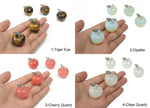 Cute 30mm Apple-shaped gemstone carving by GemstoneGO, perfect as a home decor or gift, featuring intricate crystal details.