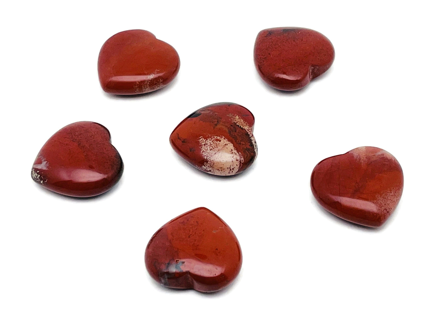Red Jasper Heart Gemstone - 30mm - HE1199