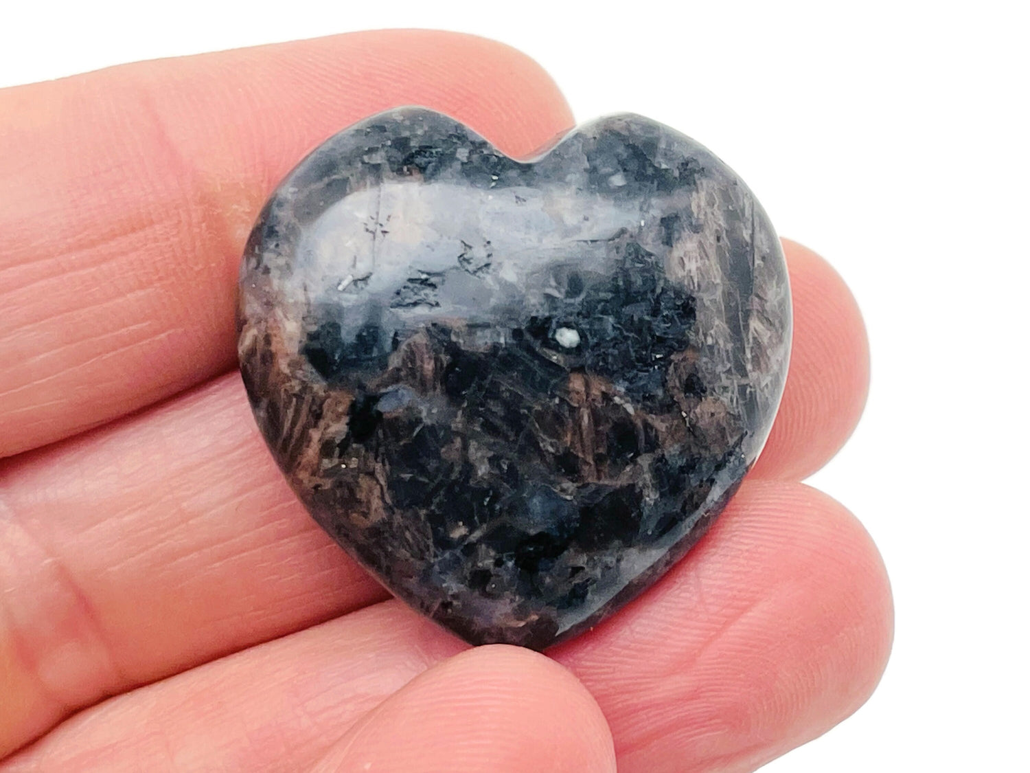 Que Sera Heart Gemstone - Blue Liberite - 30mm - HE1205