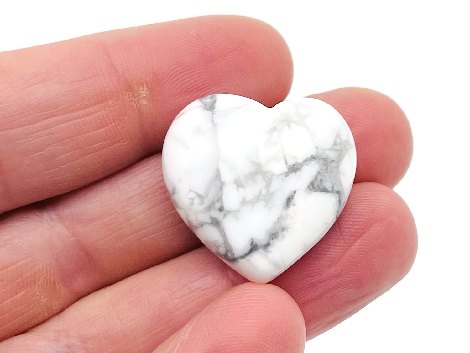 Howlite Heart Gemstone - 25mm - HE1141