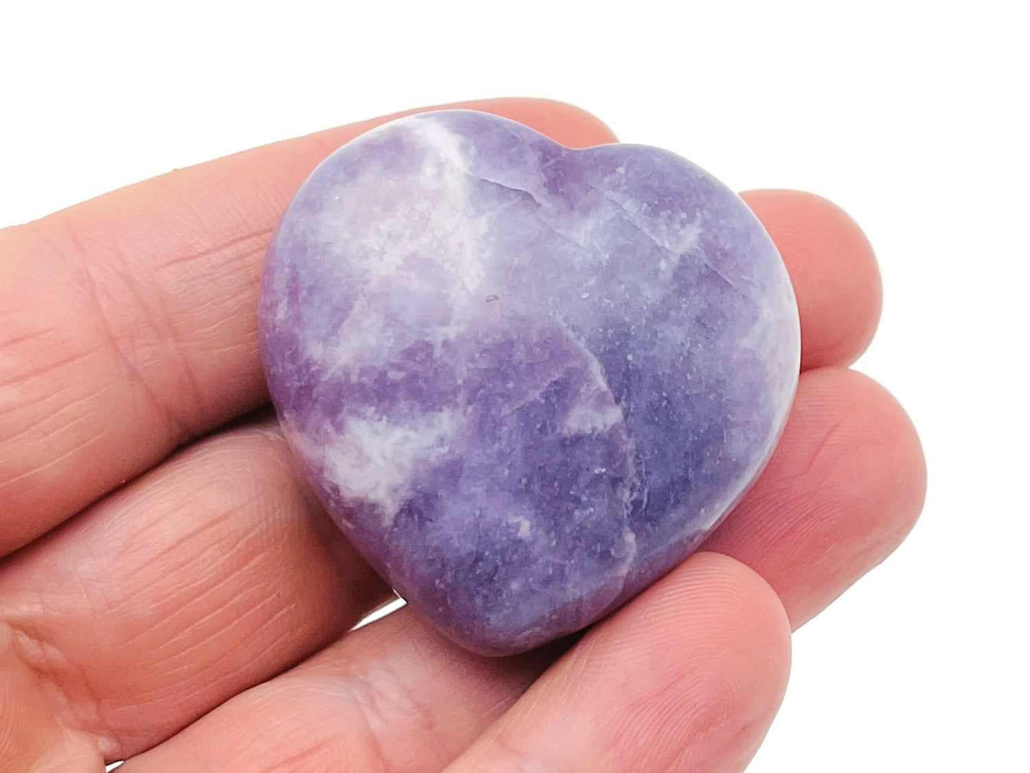 Lepidolite Heart Gemstone - 40mm - HE1243