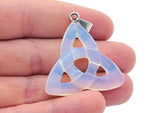 Celtic Knot Crystal Pendant with Trinity Crystals, gemstone jewelry featuring intricate design, ideal for Valentine's Day.