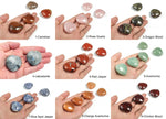 Natural gemstone heart sculpture from GemstoneGO featuring colorful mixed crystal gemstones, 40mm size, high-quality polished stone.