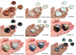Natural gemstone heart pendant from GemstoneGO, 40mm high-quality mixed crystal gemstone heart, smooth polished stone shape.